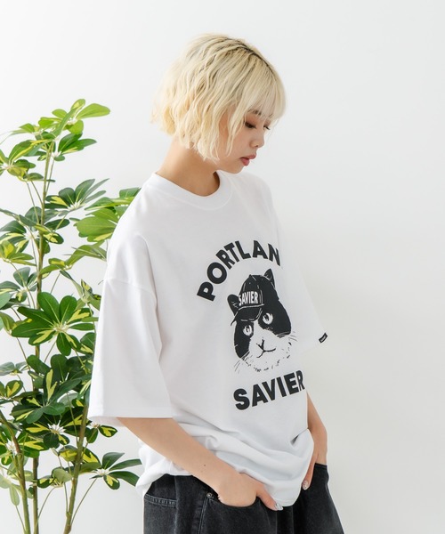 SAVIER(サビアー)の「【SAVIER/サビアー】アニマルプリント オーバーサイズ Tシャツ(Tシャツ/カットソー・メンズ・ホワイト/ブラック・MEDIUM/LARGE)」の12枚目の写真
