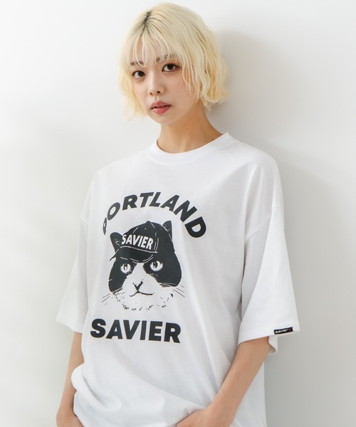 SAVIER(サビアー)の「【SAVIER/サビアー】アニマルプリント オーバーサイズ Tシャツ(Tシャツ/カットソー・メンズ・ホワイト/ブラック・MEDIUM/LARGE)」の13枚目の写真