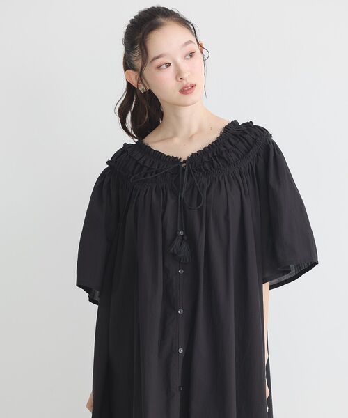 セール】ギャザーロングワンピース（ワンピース）｜earth