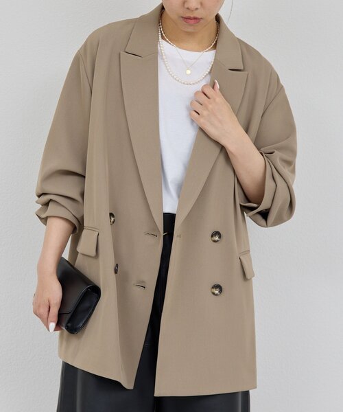 GALLARDAGALANTE（ガリャルダガランテ）の「ライトテーラードジャケット（テーラードジャケット・レディース・モカ/ブラック・0/1）」の13枚目の写真