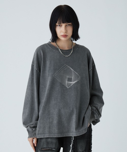 セール】【VELNUS】Vintage Make Heavyweight Geometric T-Shirt