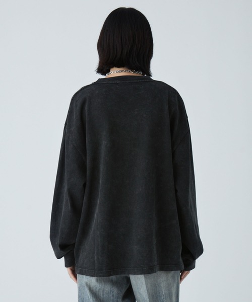 VELNUS（ベルナス）の「【VELNUS】Vintage Make Heavyweight Geometric T-Shirt /ヴィンテージメイクヘビーウェイトジオメトリックＴシャツ(ロンT)（Tシャツ/カットソー・メンズ・チャコールグレー/ダークブルー・S/M/L）」の7枚目の写真