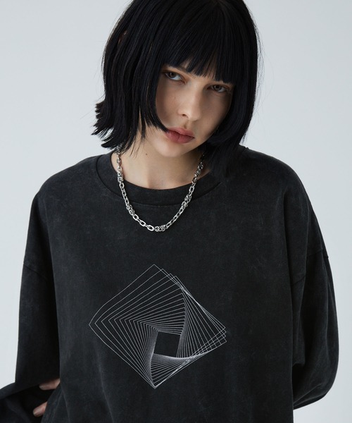VELNUS（ベルナス）の「【VELNUS】Vintage Make Heavyweight Geometric T-Shirt /ヴィンテージメイクヘビーウェイトジオメトリックＴシャツ(ロンT)（Tシャツ/カットソー・メンズ・チャコールグレー/ダークブルー・S/M/L）」の13枚目の写真