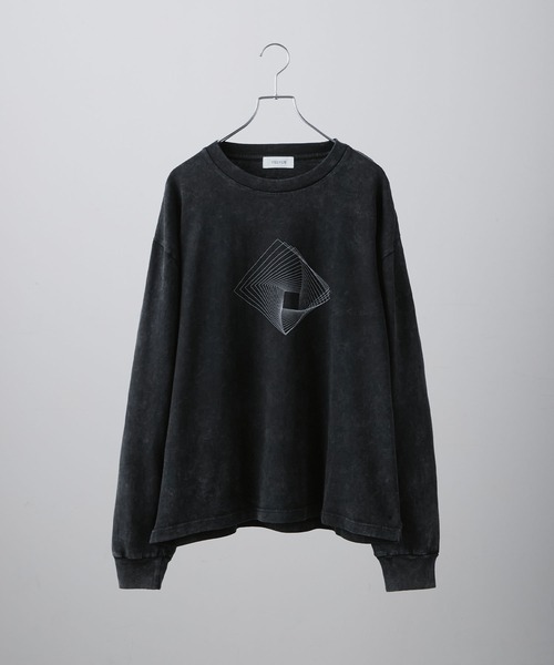 VELNUS（ベルナス）の「【VELNUS】Vintage Make Heavyweight Geometric T-Shirt /ヴィンテージメイクヘビーウェイトジオメトリックＴシャツ(ロンT)（Tシャツ/カットソー・メンズ・チャコールグレー/ダークブルー・S/M/L）」の14枚目の写真
