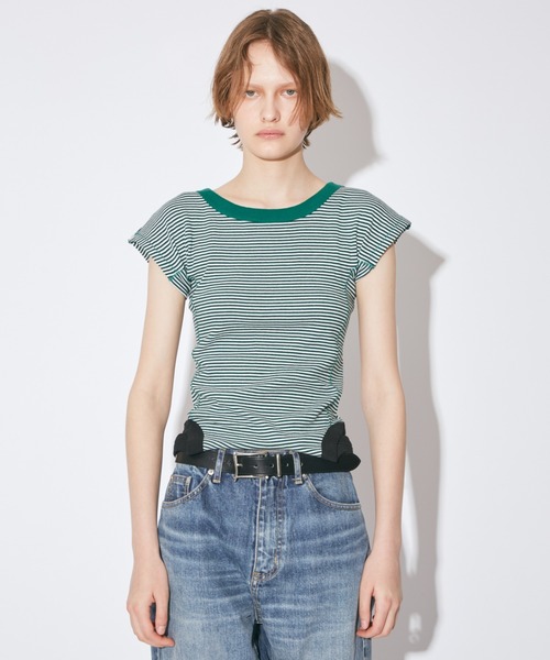 MILLER(ミラー)の「Miller double-end tank top T-shirt(Tシャツ/カットソー・レディース・ワイン/グリーン/ブラウン/ホワイト×ホワイト/イエロー/ブラック×ブラック/ブラック系/サックスブルー・38/36)」の5枚目の写真