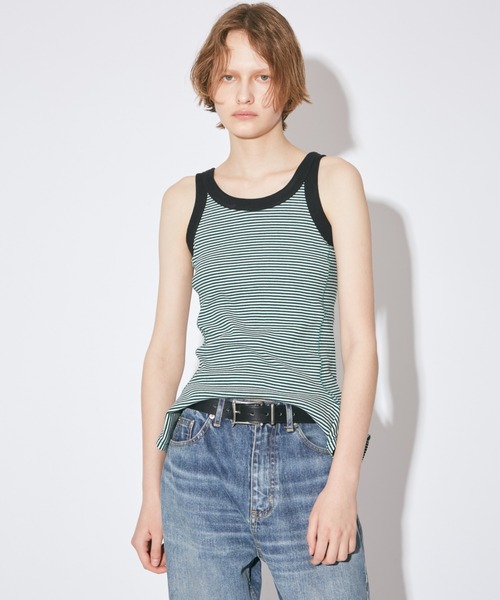 MILLER(ミラー)の「Miller double-end tank top T-shirt(Tシャツ/カットソー・レディース・ワイン/グリーン/ブラウン/ホワイト×ホワイト/イエロー/ブラック×ブラック/ブラック系/サックスブルー・38/36)」の21枚目の写真