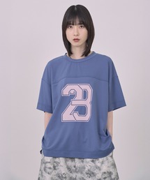Nora Lily（ノラリリー）の「【Nora Lily】Hug Number 23 Logo Print Mesh Ease Tee（Tシャツ/カットソー）」