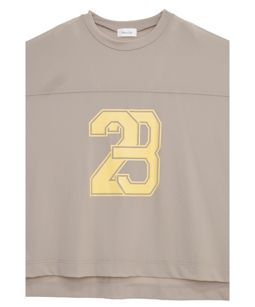 Nora Lily（ノラリリー）の「【Nora Lily】Hug Number 23 Logo Print Mesh Ease Tee（Tシャツ/カットソー・メンズ・ライトグレー/ライトブルー/ブラック・FREE）」の13枚目の写真