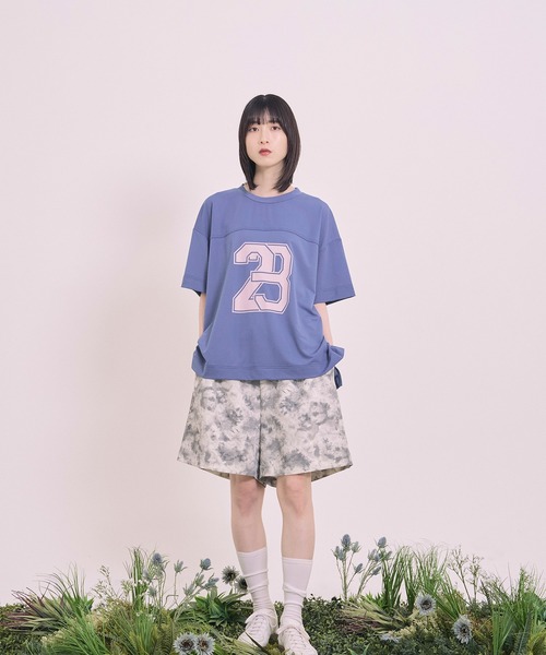 Nora Lily（ノラリリー）の「【Nora Lily】Hug Number 23 Logo Print Mesh Ease Tee（Tシャツ/カットソー・メンズ・ライトグレー/ライトブルー/ブラック・FREE）」の11枚目の写真