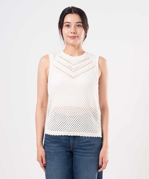 Levi's(リーバイス)の「Levi's/リーバイス ADRIENNE クロシェット タンクトップ(タンクトップ・レディース・ホワイト・XS/S/M)」の1枚目の写真