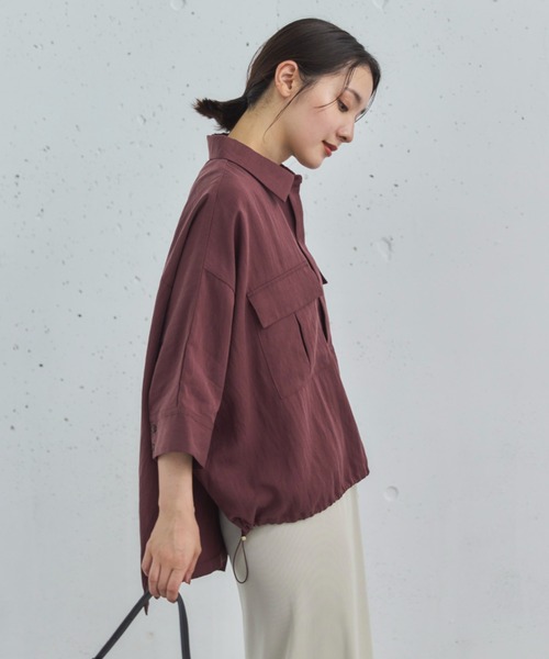 Doux archives(ドゥアルシーヴ)の「【セットアップ対応】スキッパードロストシャツ(シャツ/ブラウス・レディース・ワイン/ベージュ/ブラウン・38)」の16枚目の写真