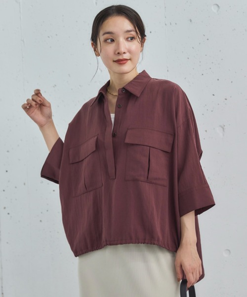 Doux archives(ドゥアルシーヴ)の「【セットアップ対応】スキッパードロストシャツ(シャツ/ブラウス・レディース・ワイン/ベージュ/ブラウン・38)」の20枚目の写真
