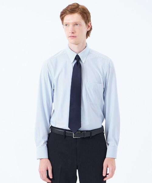 MACKINTOSH PHILOSOPHY(マッキントッシュ フィロソフィー)の「トロッター ボタンダウンシャツ 無地/トリコットストライプ(シャツ/ブラウス・メンズ・ライトブルー/パープル系その他/ホワイト/ブルー系その他7・42/36/40/38)」の4枚目の写真