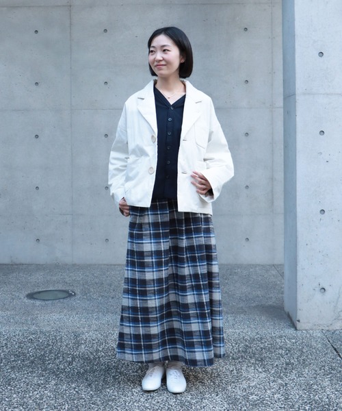 D.M.G.（ドミンゴ）の「[D.M.G. / ディーエムジー]スラブチェック起毛 タックフレアスカート（スカート・レディース・グレー系その他・FREE）」の20枚目の写真