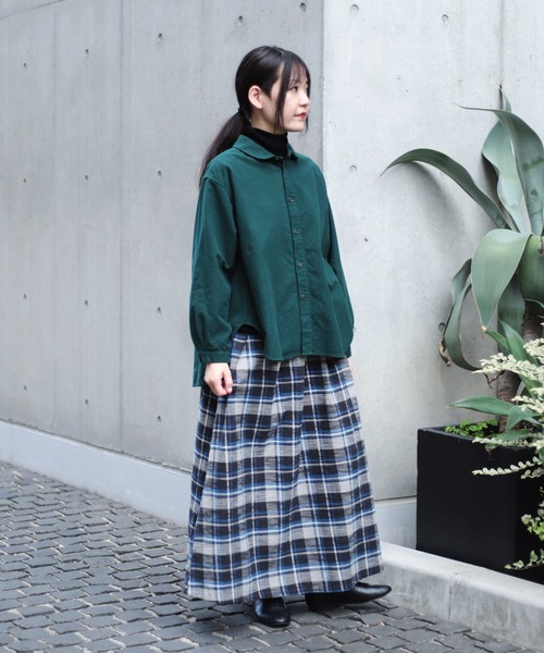 D.M.G.（ドミンゴ）の「[D.M.G. / ディーエムジー]スラブチェック起毛 タックフレアスカート（スカート・レディース・グレー系その他・FREE）」の21枚目の写真