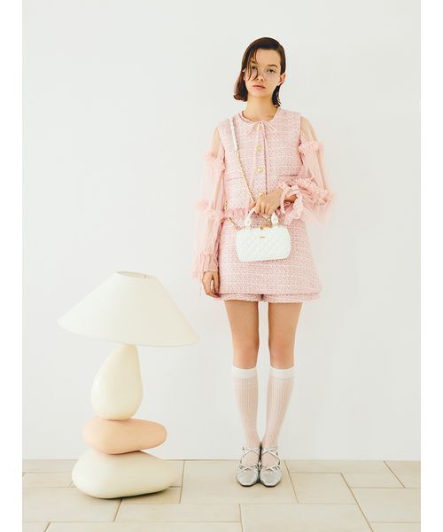 FURFUR(ファーファー)の「ツイードベスト(ベスト・レディース・ピンク/アイボリー/ブラック・F)」の6枚目の写真