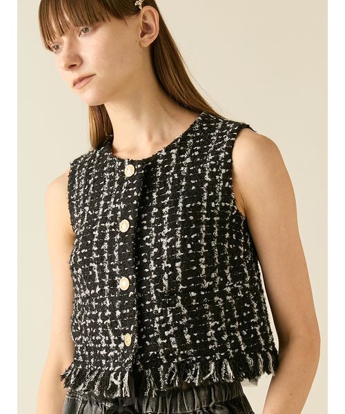 FURFUR(ファーファー)の「ツイードベスト(ベスト・レディース・ピンク/アイボリー/ブラック・F)」の12枚目の写真