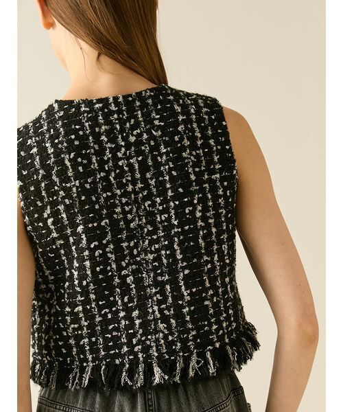 FURFUR(ファーファー)の「ツイードベスト(ベスト・レディース・ピンク/アイボリー/ブラック・F)」の13枚目の写真