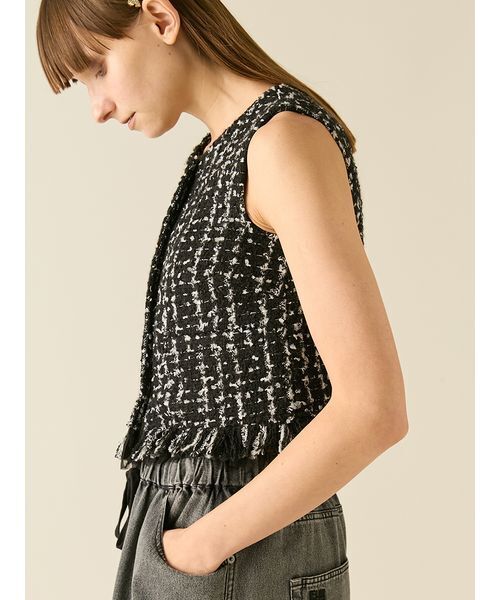 FURFUR(ファーファー)の「ツイードベスト(ベスト・レディース・ピンク/アイボリー/ブラック・F)」の14枚目の写真