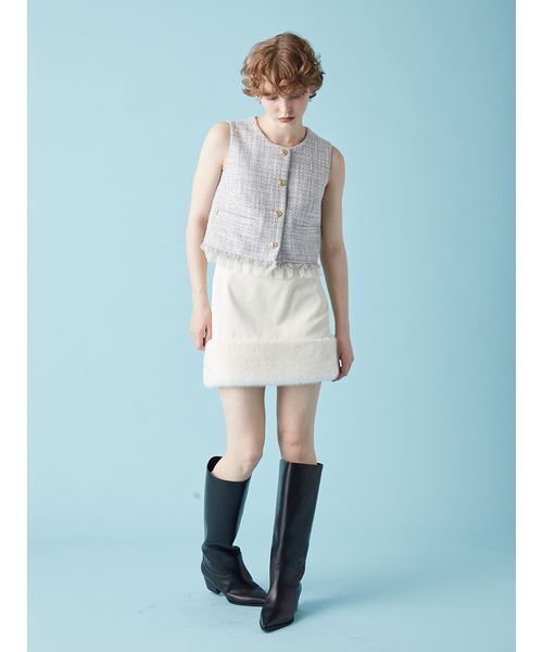 FURFUR(ファーファー)の「ツイードベスト(ベスト・レディース・ピンク/アイボリー/ブラック・F)」の21枚目の写真