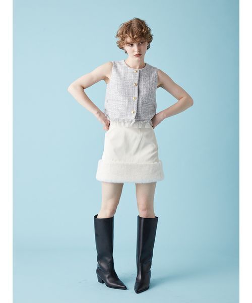 FURFUR(ファーファー)の「ツイードベスト(ベスト・レディース・ピンク/アイボリー/ブラック・F)」の22枚目の写真