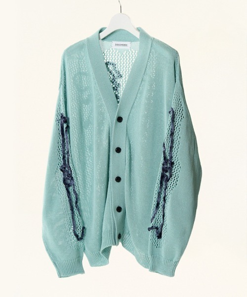 dia   カーディガン DISCOVERED（ディスカバード）の「mcg3688-SKELTON MESH KNIT CARDIGAN
