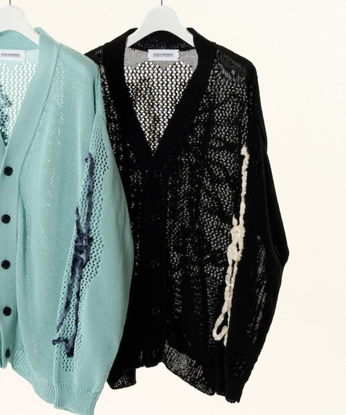 DISCOVERED（ディスカバード）の「mcg3688-SKELTON MESH KNIT CARDIGAN