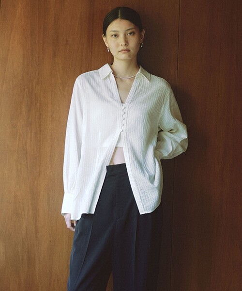 SEASONAL COLLECTION＞ドビー シャツ（シャツ/ブラウス）｜green