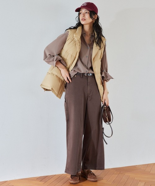 BARNYARDSTORM（バンヤードストーム）の「BARNYARDSTORM / サイドZIPダウンベスト＜撥水＞（ダウンベスト・レディース・ベージュ/ブラック・S/M）」の6枚目の写真