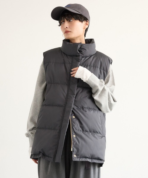 BARNYARDSTORM（バンヤードストーム）の「BARNYARDSTORM / サイドZIPダウンベスト＜撥水＞（ダウンベスト・レディース・ベージュ/ブラック・S/M）」の11枚目の写真