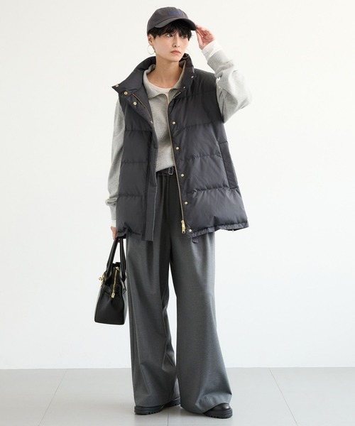 BARNYARDSTORM（バンヤードストーム）の「BARNYARDSTORM / サイドZIPダウンベスト＜撥水＞（ダウンベスト・レディース・ベージュ/ブラック・S/M）」の13枚目の写真