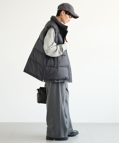 BARNYARDSTORM（バンヤードストーム）の「BARNYARDSTORM / サイドZIPダウンベスト＜撥水＞（ダウンベスト・レディース・ベージュ/ブラック・S/M）」の14枚目の写真