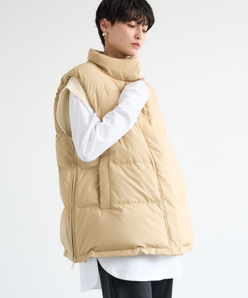 BARNYARDSTORM（バンヤードストーム）の「BARNYARDSTORM / サイドZIPダウンベスト＜撥水＞（ダウンベスト・レディース・ベージュ/ブラック・S/M）」の17枚目の写真