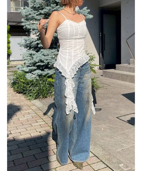 EVRIS（エヴリス）の「ヴィンテージライクボリュームワイドデニムパンツ（デニムパンツ・レディース・ブルー/インディゴブルー・MEDIUM/SMALL）」の3枚目の写真