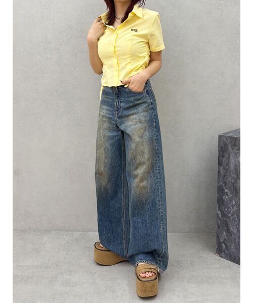 EVRIS（エヴリス）の「ヴィンテージライクボリュームワイドデニムパンツ（デニムパンツ・レディース・ブルー/インディゴブルー・MEDIUM/SMALL）」の9枚目の写真