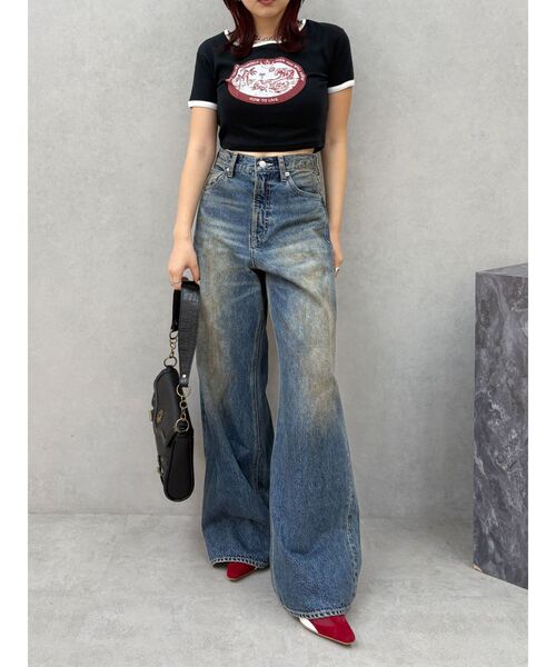 EVRIS（エヴリス）の「ヴィンテージライクボリュームワイドデニムパンツ（デニムパンツ・レディース・ブルー/インディゴブルー・MEDIUM/SMALL）」の10枚目の写真