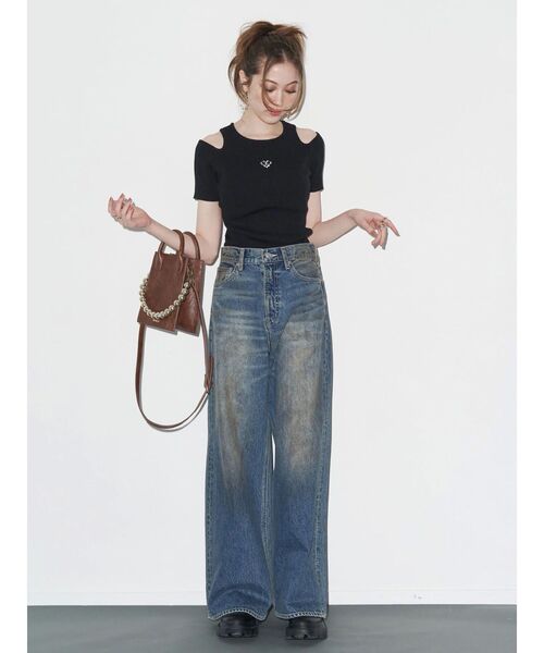 【evris】 デニムパンツ EVRIS ジーンズ デニム デニムパンツ リバースワイドデニム