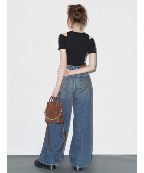 EVRIS（エヴリス）の「ヴィンテージライクボリュームワイドデニムパンツ（デニムパンツ・レディース・ブルー/インディゴブルー・MEDIUM/SMALL）」の17枚目の写真