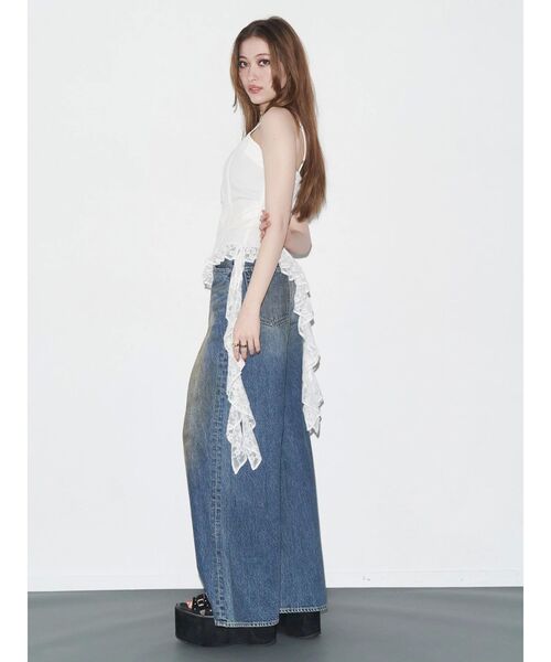 EVRIS（エヴリス）の「ヴィンテージライクボリュームワイドデニムパンツ（デニムパンツ・レディース・ブルー/インディゴブルー・MEDIUM/SMALL）」の19枚目の写真