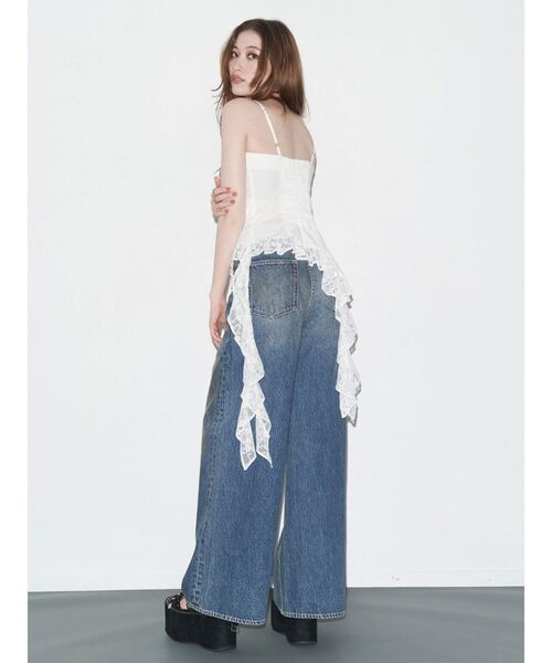 EVRIS（エヴリス）の「ヴィンテージライクボリュームワイドデニムパンツ（デニムパンツ・レディース・ブルー/インディゴブルー・MEDIUM/SMALL）」の20枚目の写真