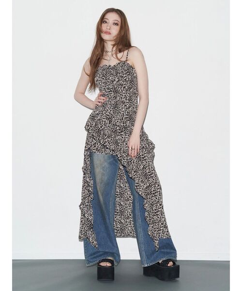 EVRIS（エヴリス）の「ヴィンテージライクボリュームワイドデニムパンツ（デニムパンツ・レディース・ブルー/インディゴブルー・MEDIUM/SMALL）」の22枚目の写真