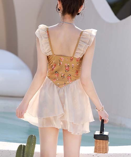 セール】ハイウエスト フリル ワンピース水着（水着）｜gossip