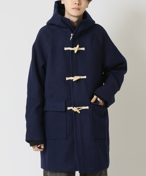 セール】ダッフルコート ウールメルトンタッチ セミロング（ダッフル