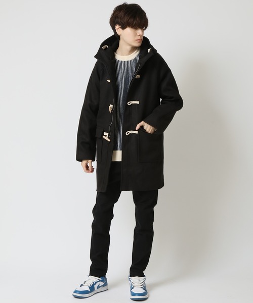 セール】ダッフルコート ウールメルトンタッチ セミロング（ダッフル