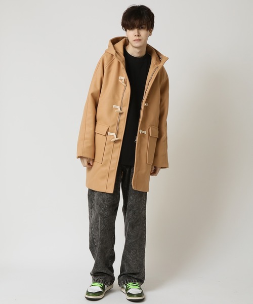 セール】ダッフルコート ウールメルトンタッチ セミロング（ダッフル