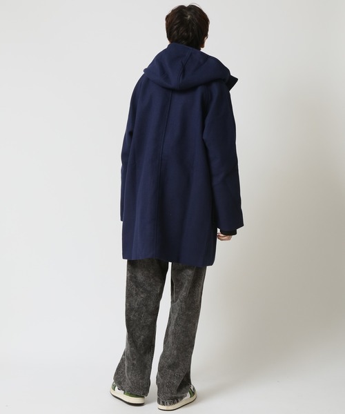 セール】ダッフルコート ウールメルトンタッチ セミロング（ダッフル