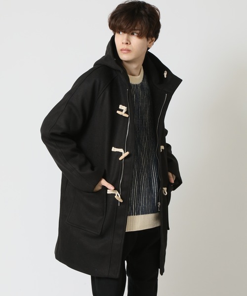 セール】ダッフルコート ウールメルトンタッチ セミロング（ダッフル