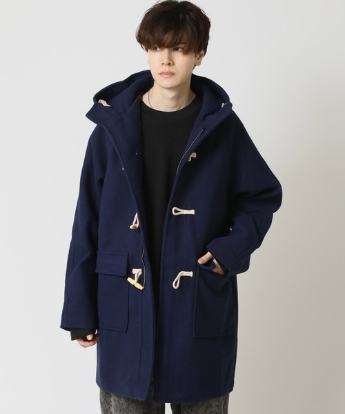 ダッフルコート(15＋) セール】ダッフルコート ウールメルトンタッチ セミロング（ダッフル
