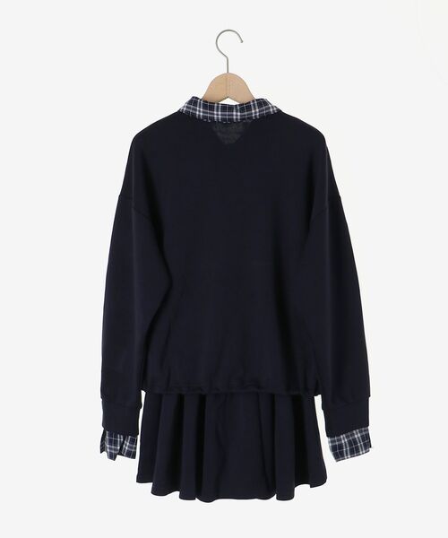 MAJESTIC LEGON（マジェスティックレゴン）の「レイヤード風スウェットセットアップ（ワンピース・レディース・ネイビー/オートミール/ブラウン・MEDIUM）」の15枚目の写真