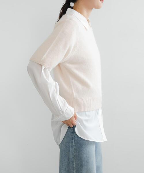 URBAN RESEARCH（アーバンリサーチ）の「FOX/CASHMEREハーフスリーブニット（ニット/セーター・レディース・ネイビー/カーキ/オフホワイト・FREE）」の6枚目の写真